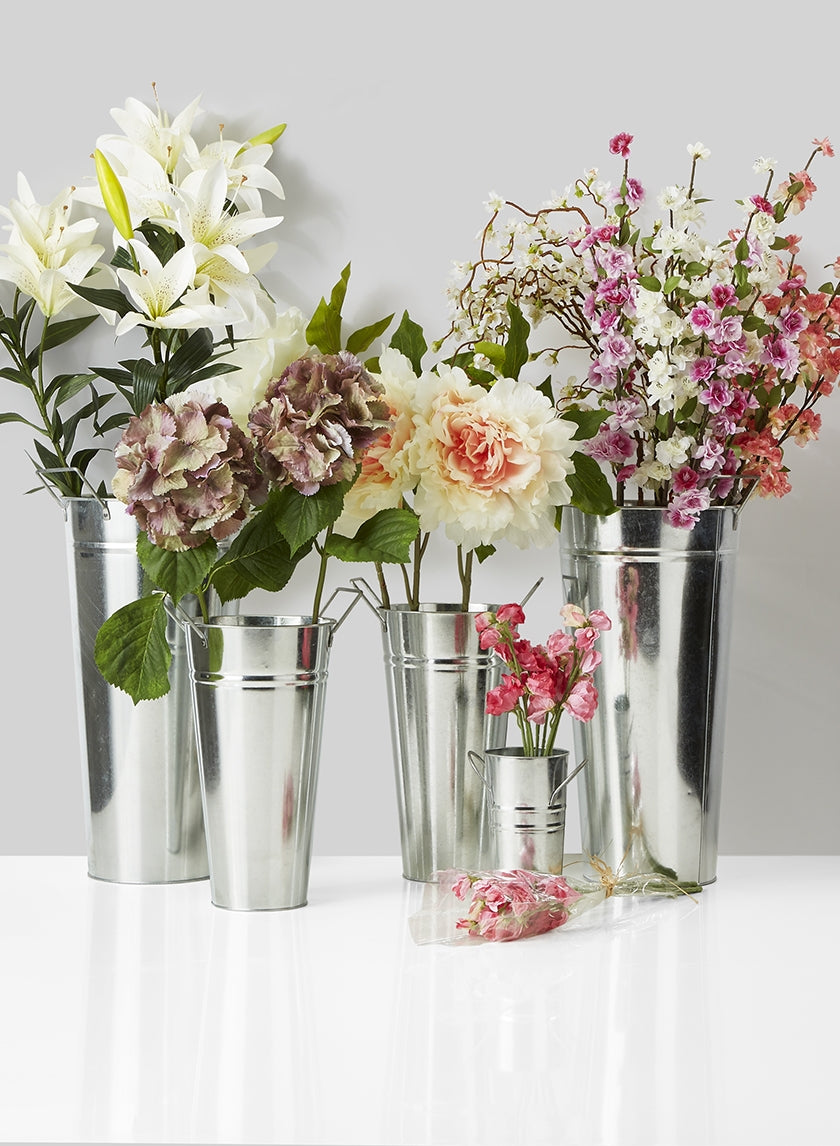 Metal Buckets &amp; French vases