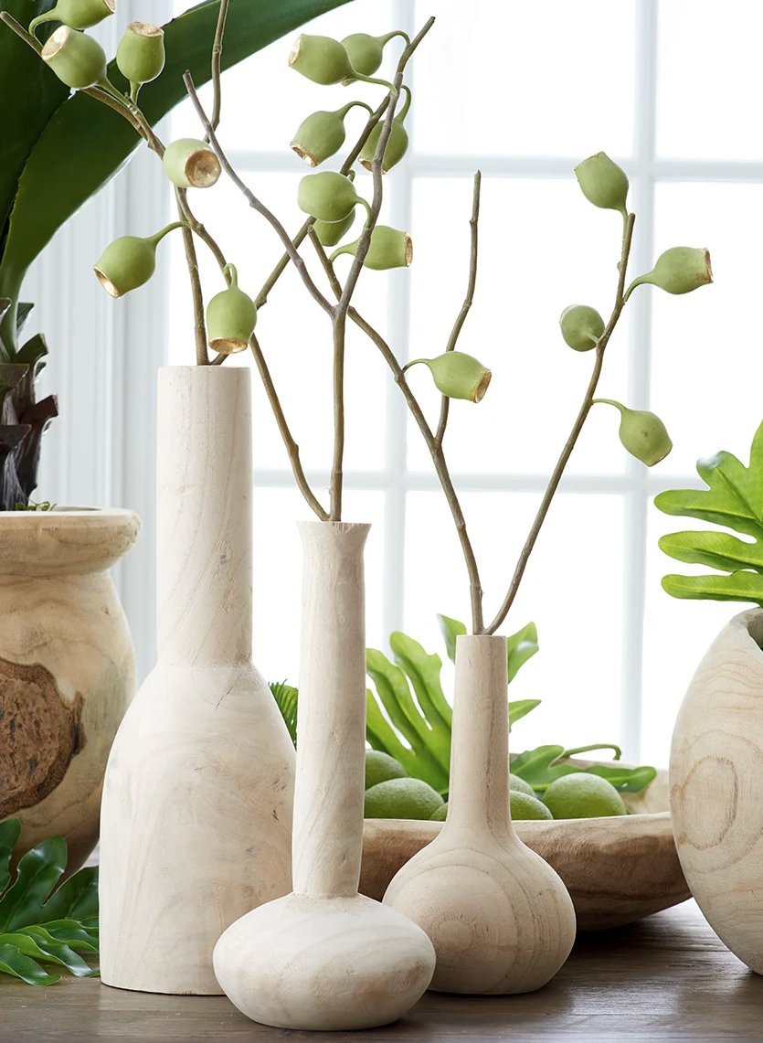 ALL WOOD VASES