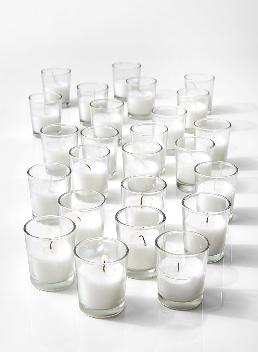 10-Hour White Votive In Clear Glass