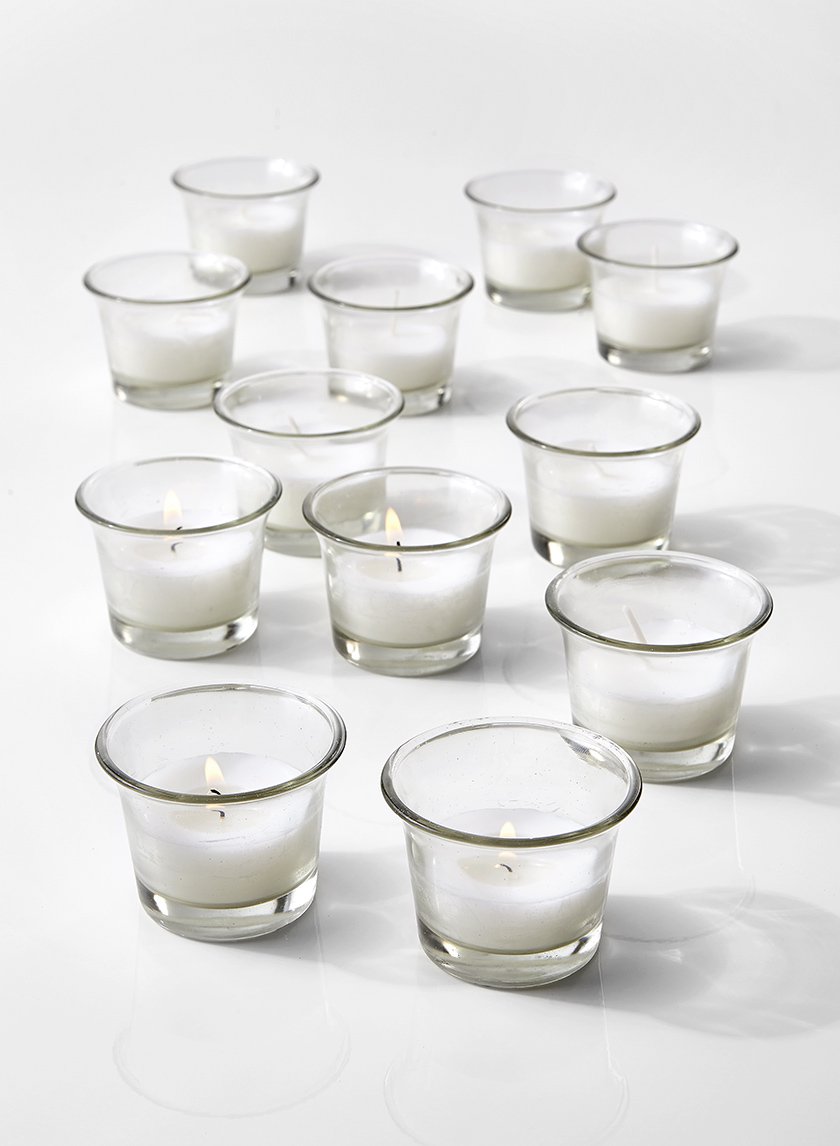 10-Hour White Votive in Tulip Glass