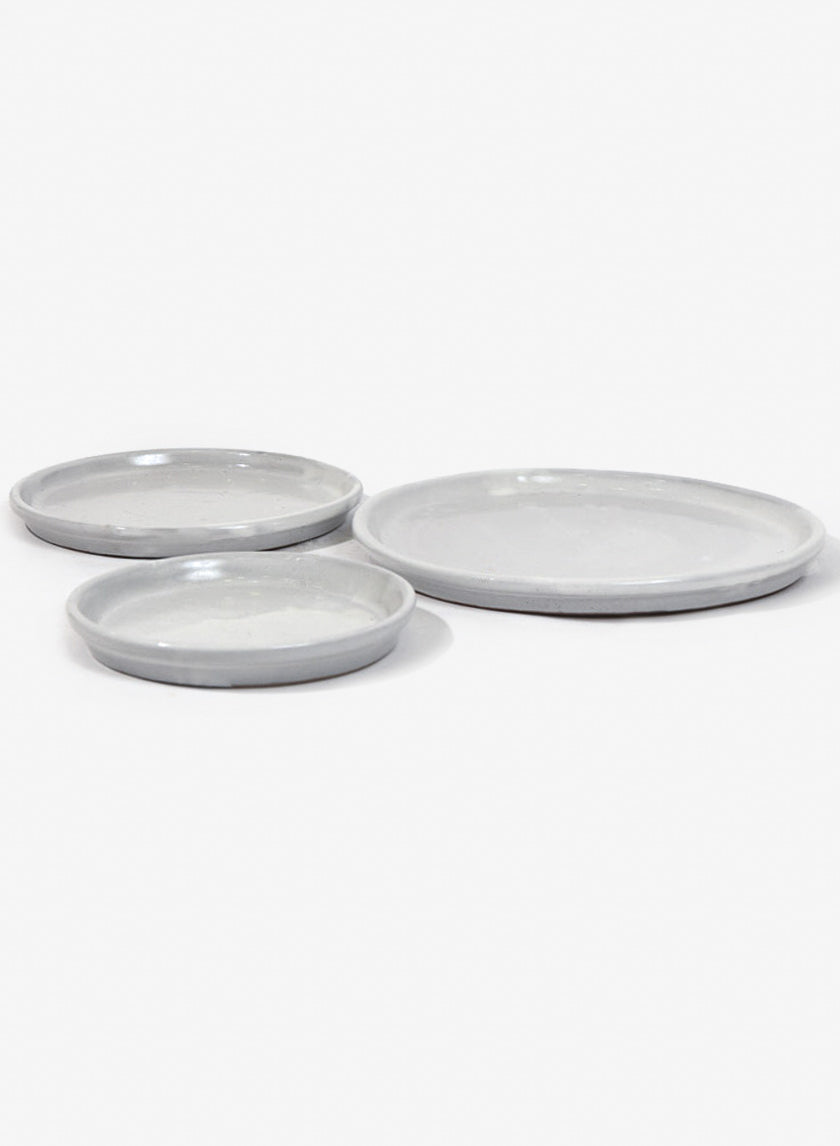 White Glazed Ceramic Saucers