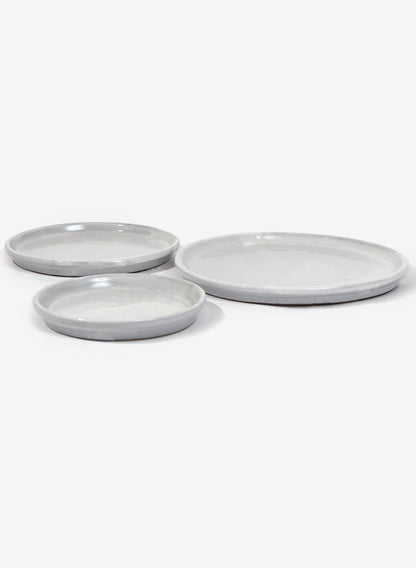 White Glazed Ceramic Saucers