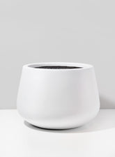 12in Pyxis White Fiberstone Pot