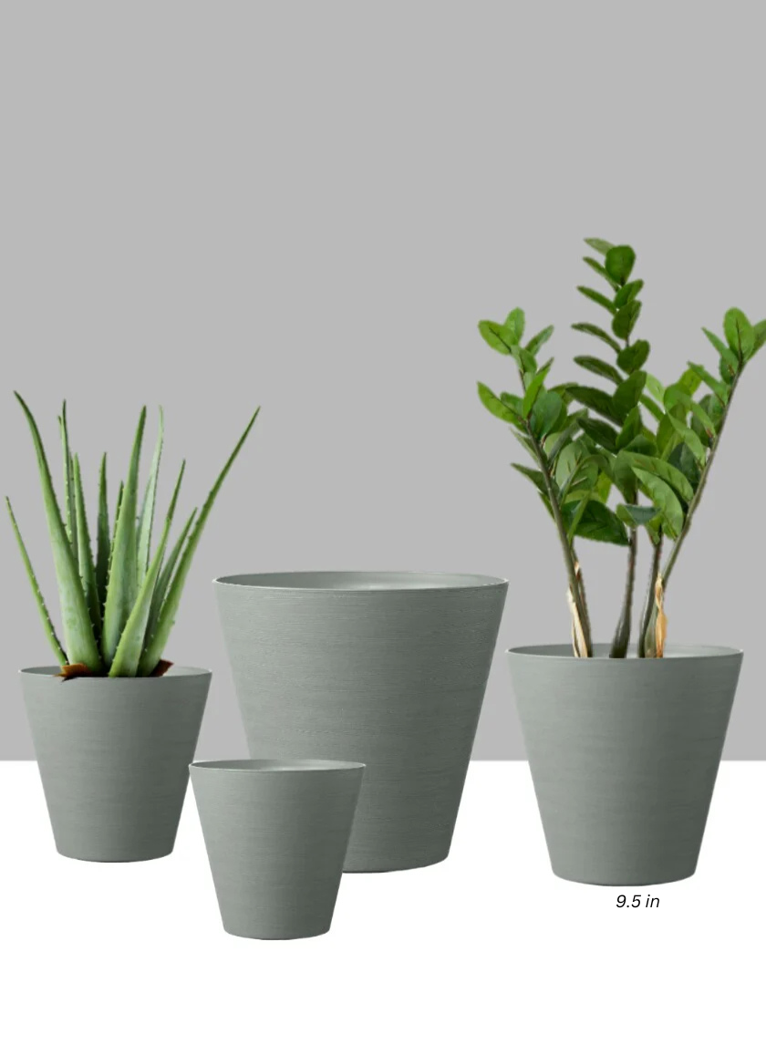 6 ¼in - 12in Hyde Park Grey Cone Pots