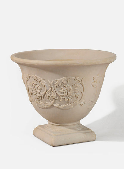 15  3/4in Antique White Stone Capri Urn