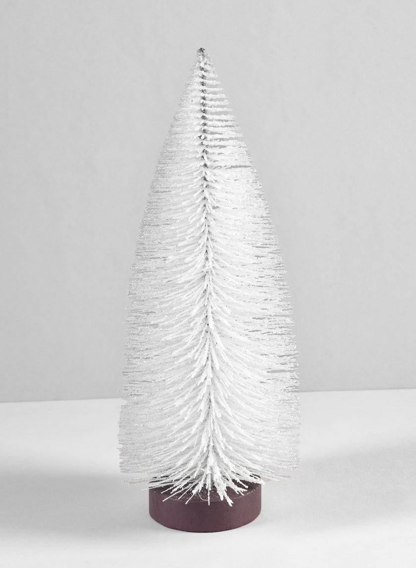 White Glittered Tabletop Christmas Tree