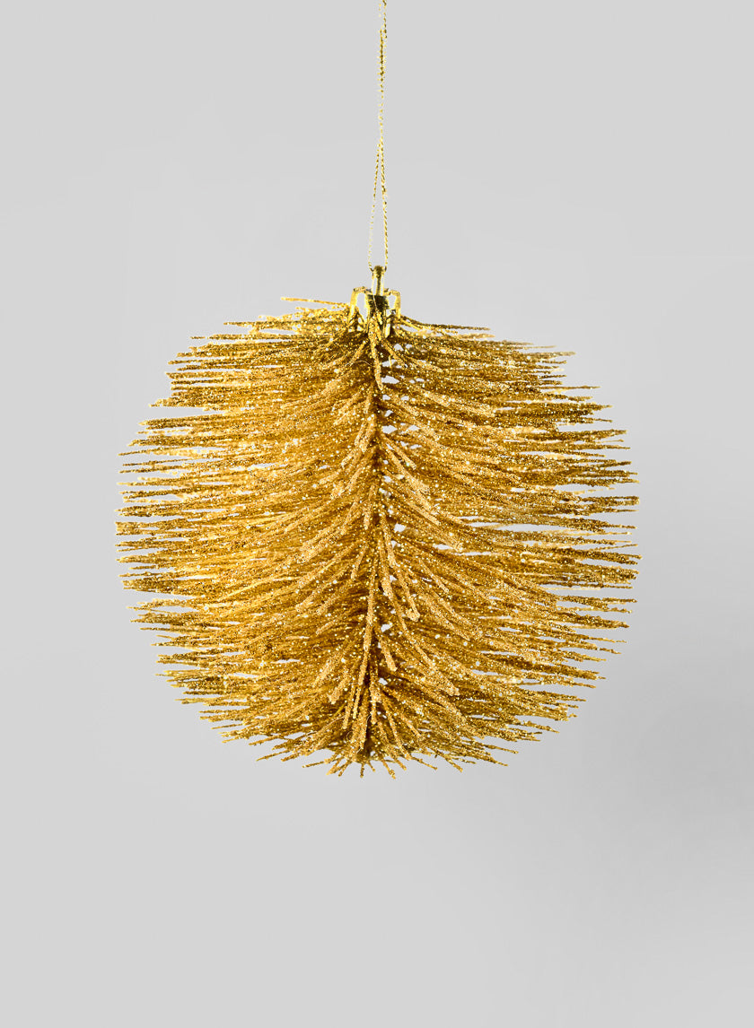 Gold Glitter Bottle Brush Ornament Ball