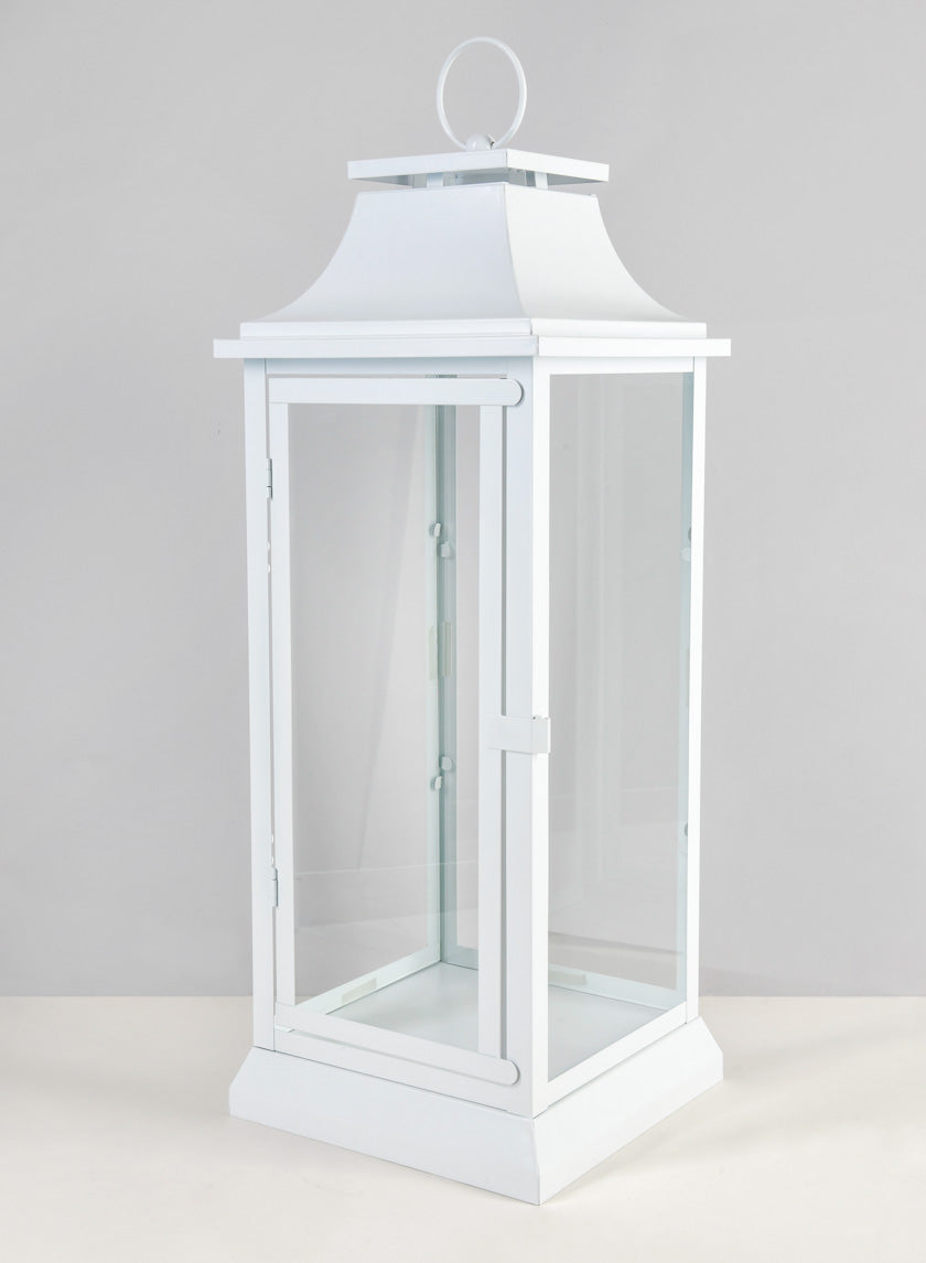 25in White Hampton Lantern