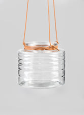 Hanging Rippled Glass Vase