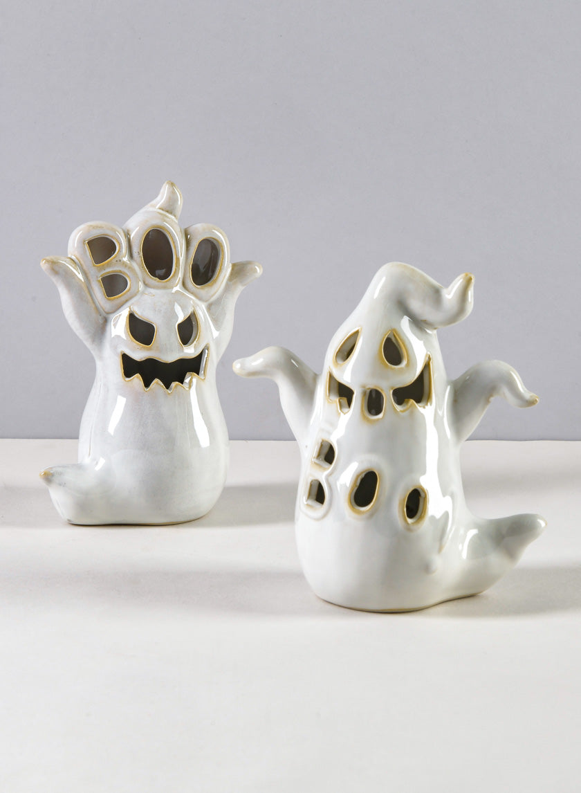 Spooky Porcelain Mini Ghost With LED Light