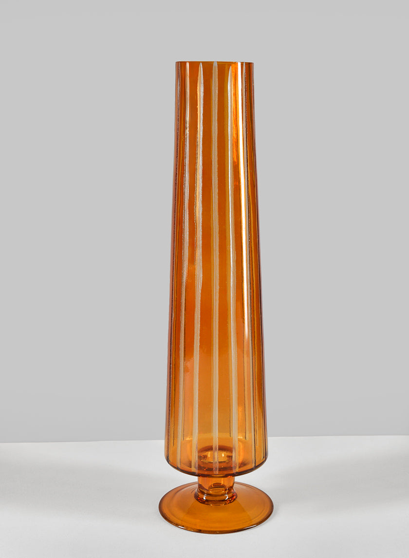 13in Faris Amber pedestal Vase