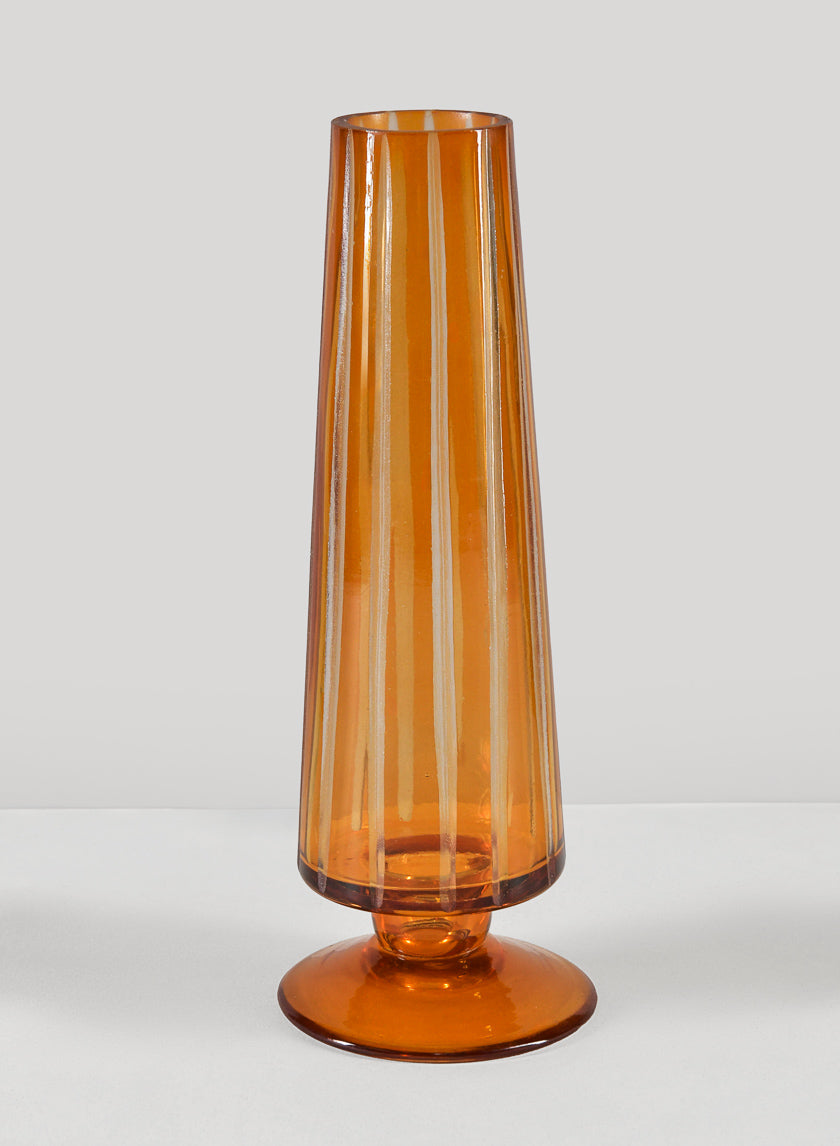 8in Faris Amber Pedestal Mini Vase