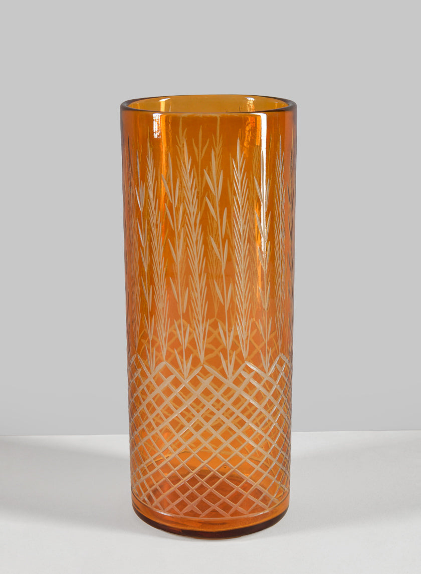 10in Almira Palm Amber Cut Work Cylinder