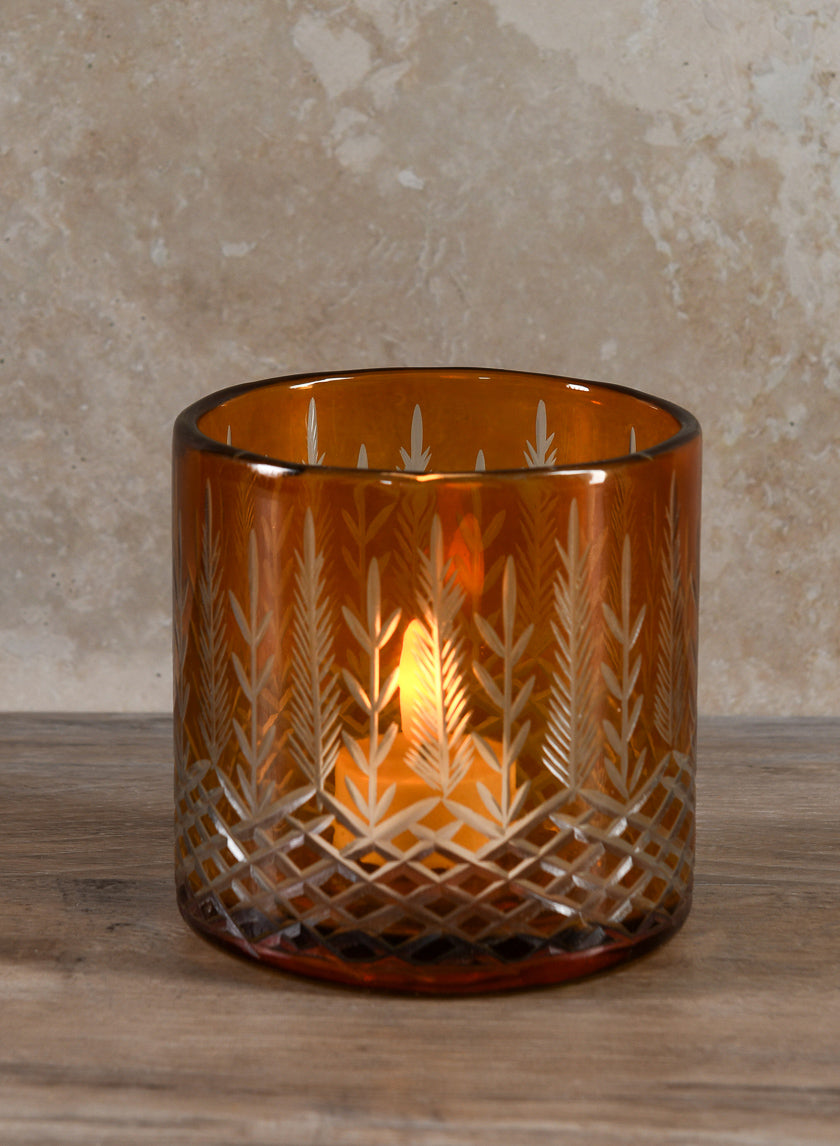 Gold Glass outlet Container LED Tea Light Wishing Candle Lasting Center Lamp Holder 3