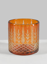 4in Almira Palm Amber Cut Work Cylinder