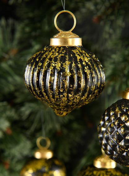 2.5in Black Gold Antique Ornaments