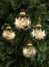 4in Zidan Gold Flake Clear Ornament