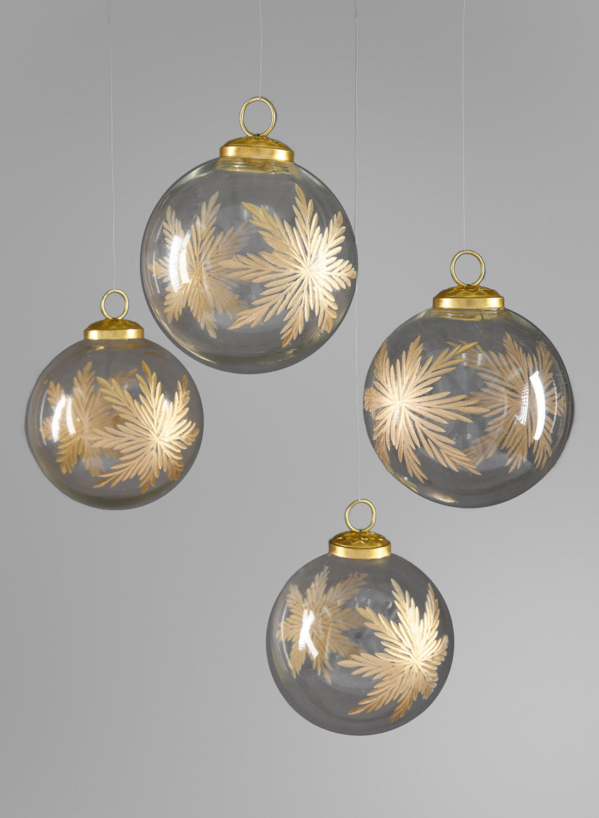 4in Zidan Gold Flake Clear Ornament