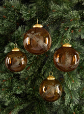 4in Almira Palm Amber Lustre Ornament