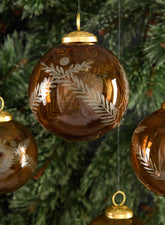 4in Almira Palm Amber Lustre Ornament