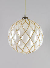 6in Pearl Gold Line Ornament