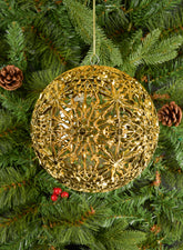 8in Shiny Gold Snowflake Ball