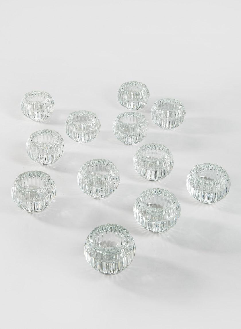 Clear Pleated Tealight Holder