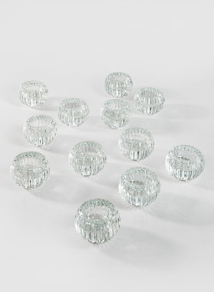 Clear Pleated Tealight Holder