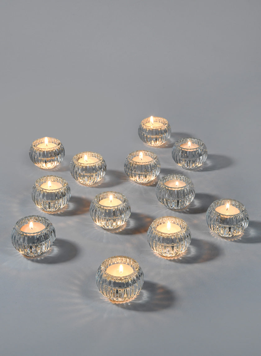 Clear Pleated Tealight Holder