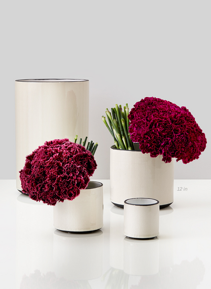 White Linen Ceramic Vases