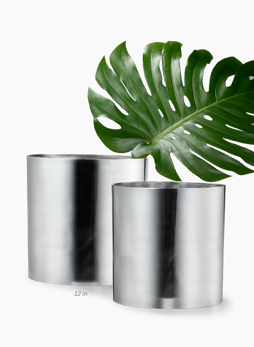 10in &amp; 12in Aluminum Cylinder Vases