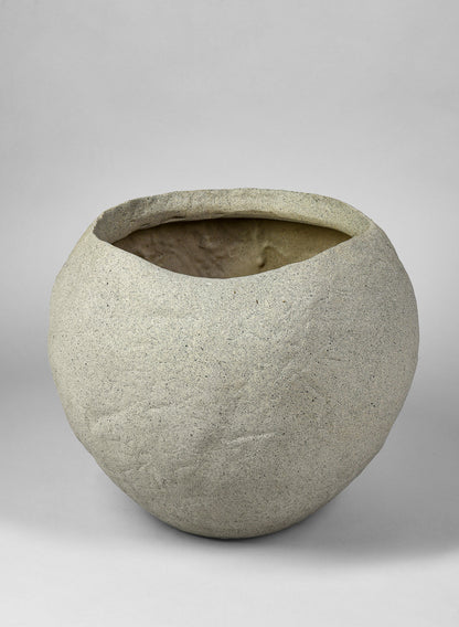 16in Shirak Poly-Stone Sand Beige Planter