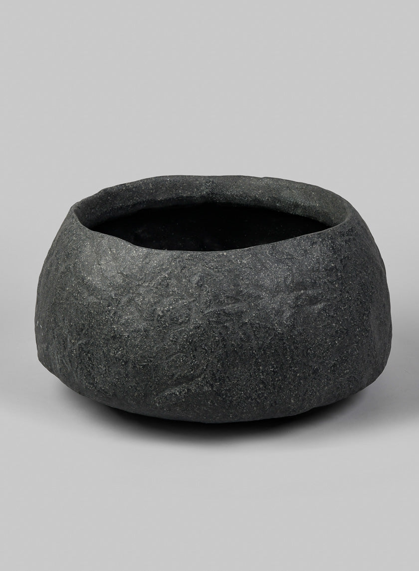 16in Shirak Poly-Stone Rough Black Deep Bowl