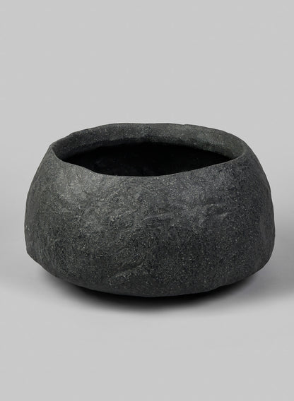 16in Shirak Poly-Stone Rough Black Deep Bowl