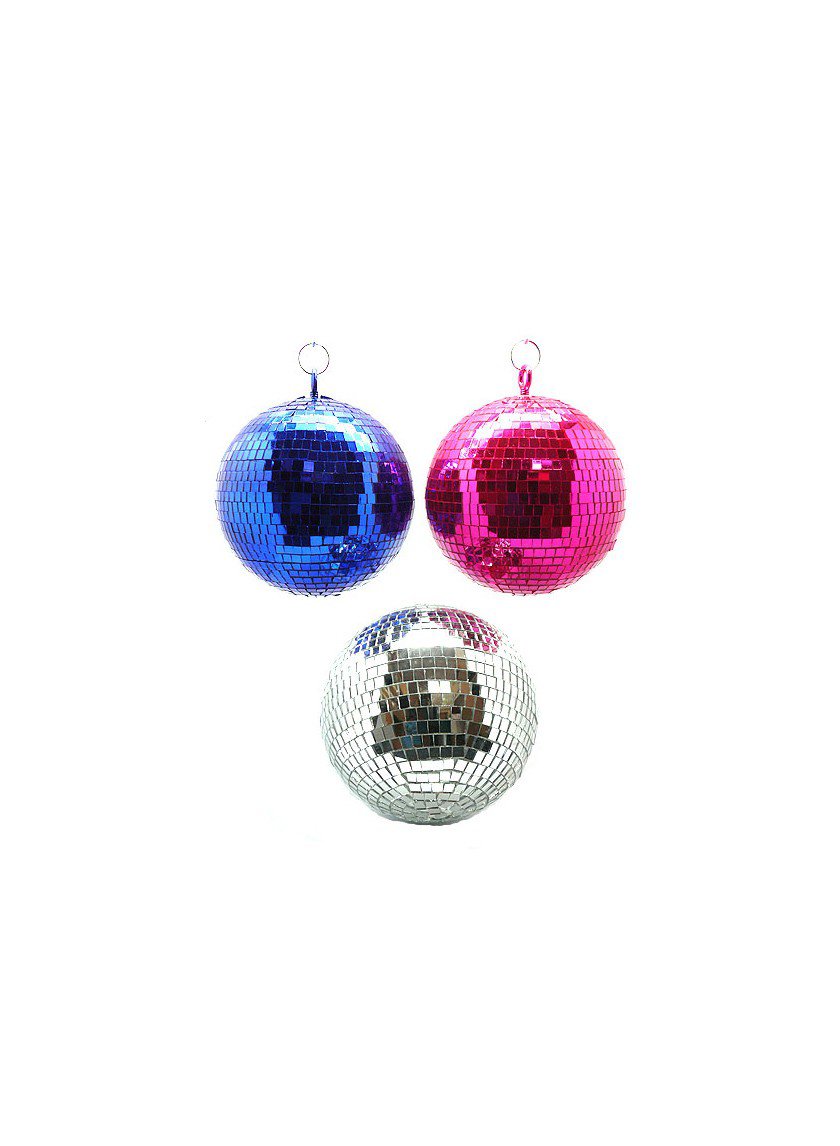 Blue, Fuchsia, &amp; Silver Mirror Disco Ball Ornaments