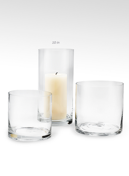 5x5, 6x6, and 5x10in Glass Cylinder Vases