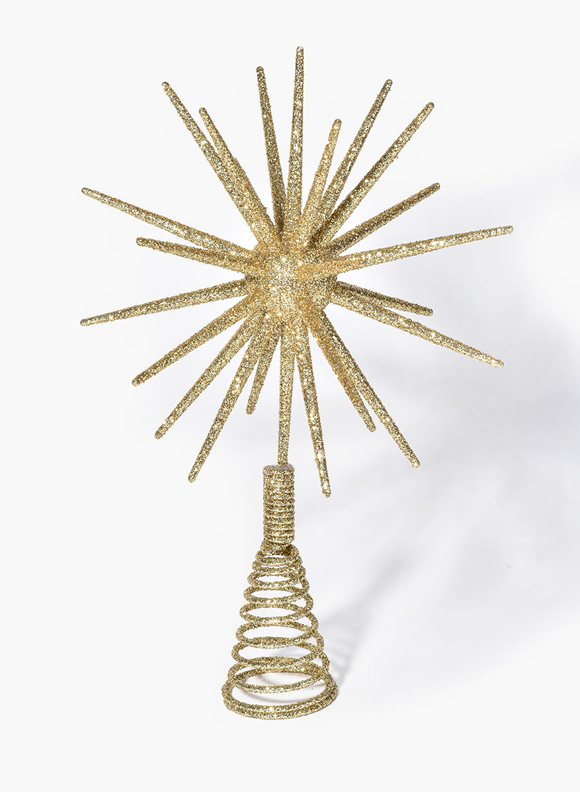 Gold Glitter Starburst Tree Topper