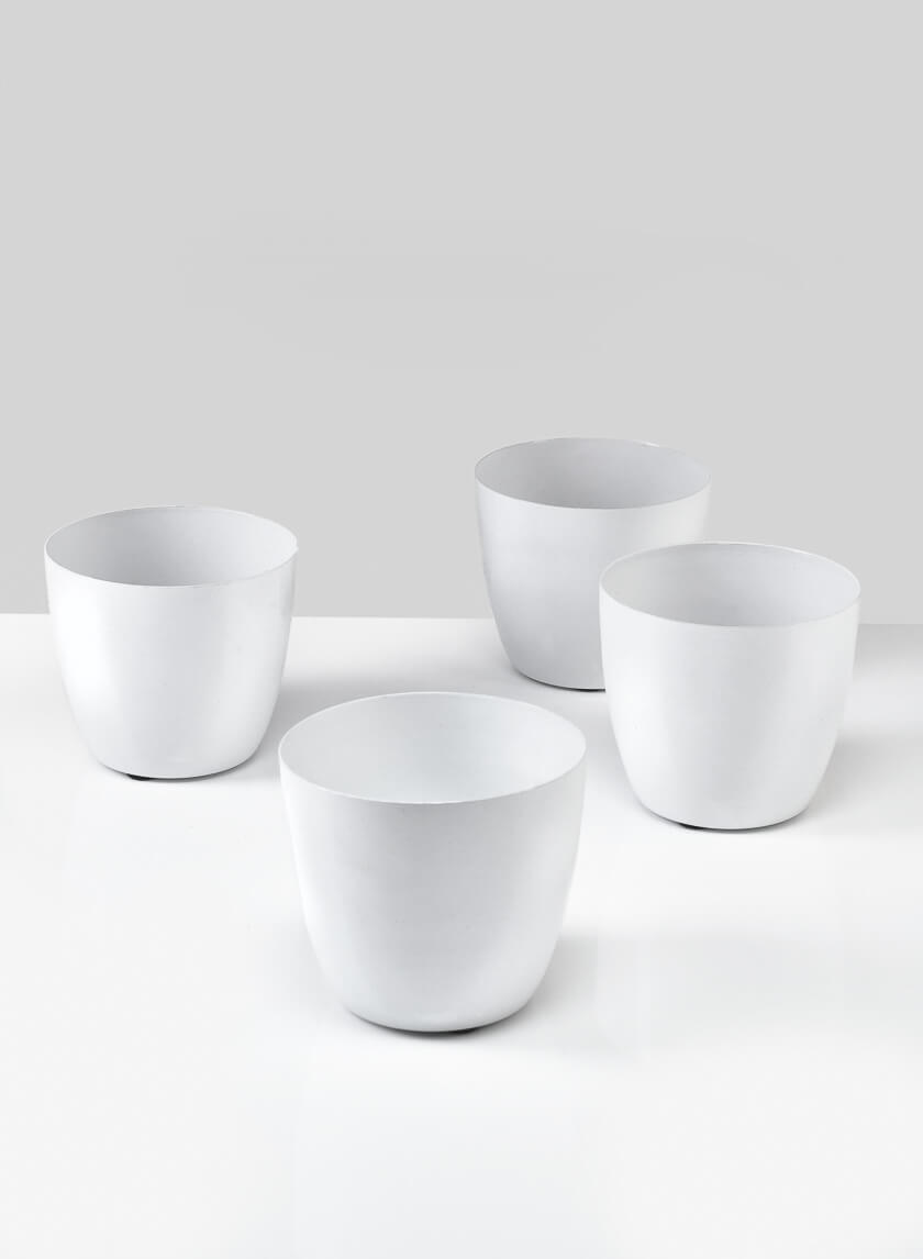 4in White Elegance Cachepot