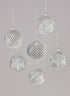 3in Silver Glitter Durian Ball Ornament