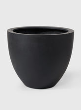 16 1/2in Morelia Round Black Fiberstone Pot