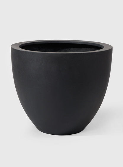 16 1/2in Morelia Round Black Fiberstone Pot