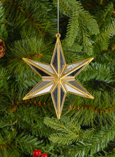 5in Antique Gold Mirror Star Ornament