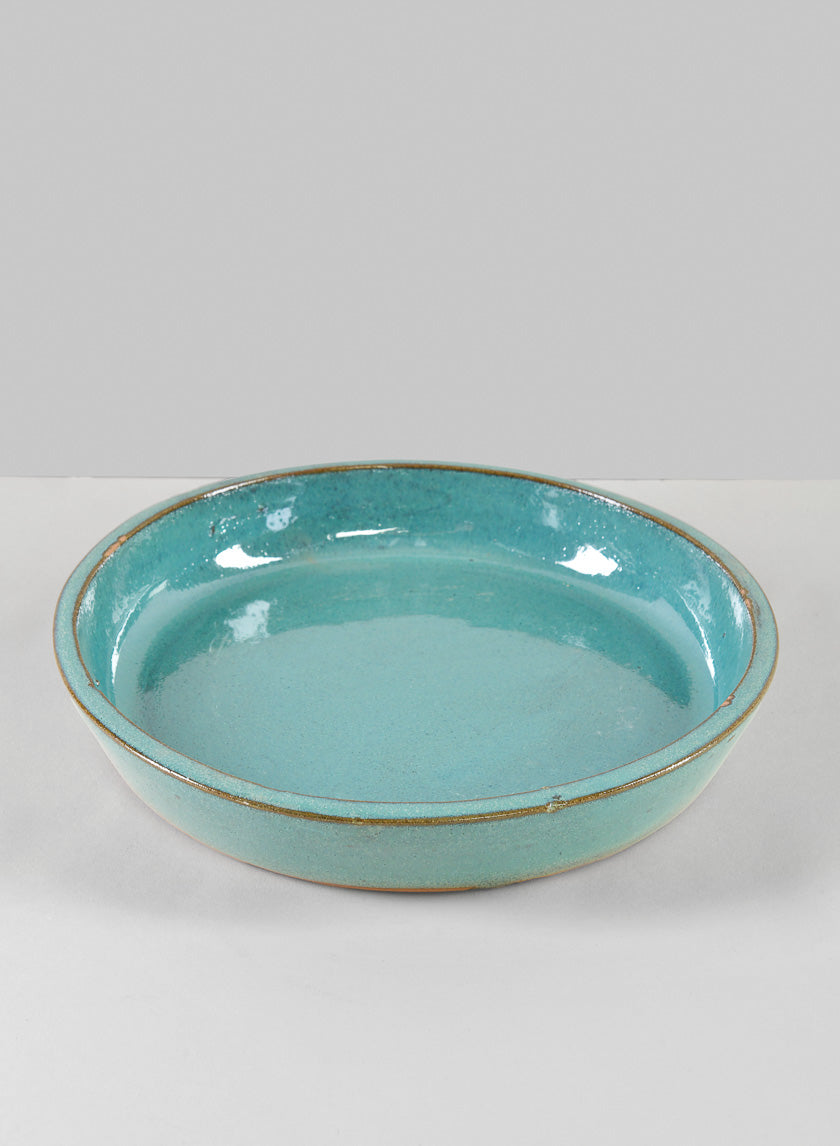 9 1/2in Laos Teal Glazed Saucer