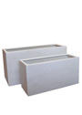 White Poly-Terrazzo Rectangular Planters