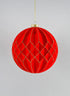 6in Red Flocked Stripe Ornament