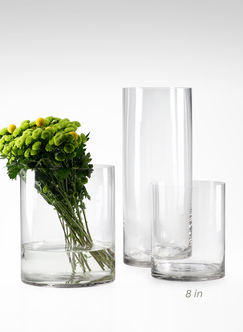 8x8, 10x12, &amp; 8x20-inch Clear Glass Cylinders