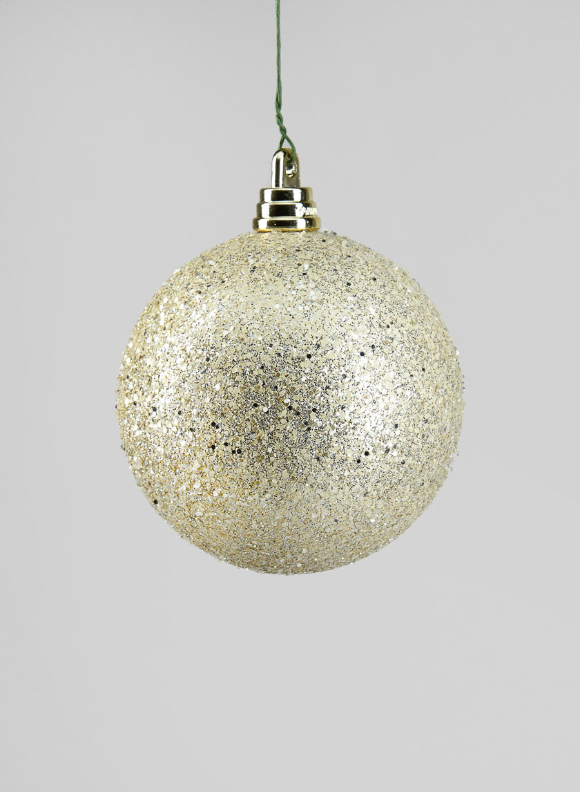 3in Platinum Glitter Ornament