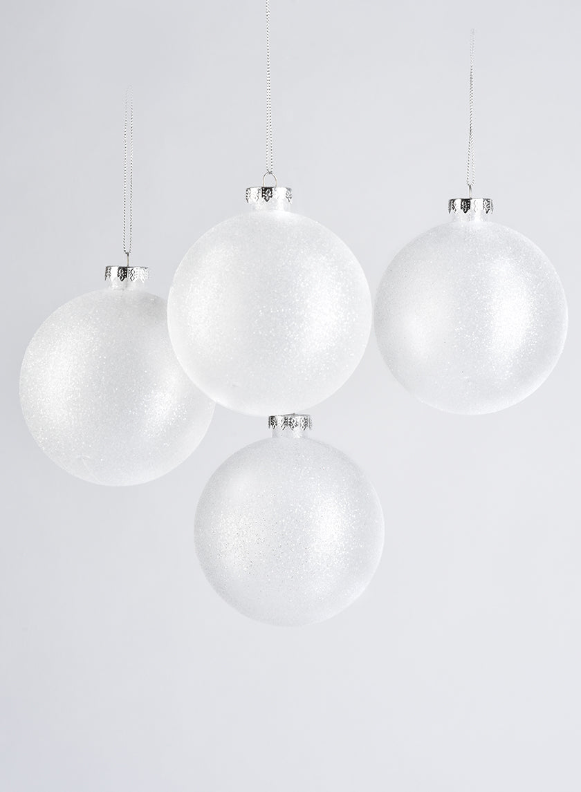 4in Sugary Frost Plastic Ornament Ball