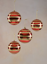 4in Red/Gold Glitter Balls