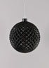 5in Glitter Spike Black Ornament